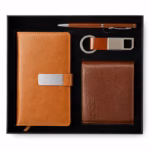 Set cadou pentru bărbați, 4 piese, agenda, portofel, breloc, pix, multicolor, 24x22x4cm
