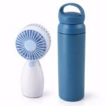 Set cadou vara ventilator de mana portabil 6 x 13.5 cm si Termos 500 ml